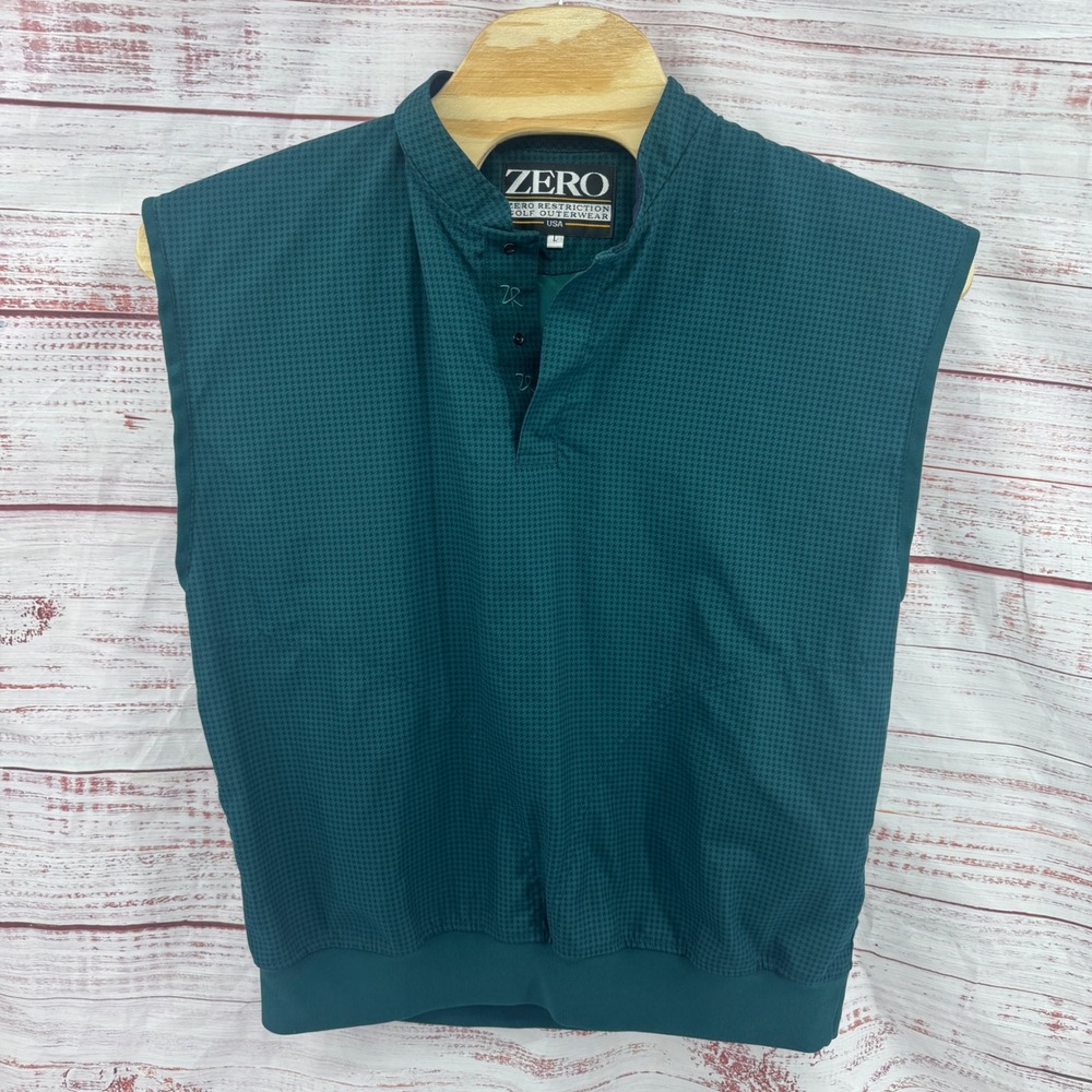 Zero Restriction Golf Vest Lage Windbreaker Houndstooth Performance Made USA
